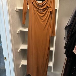 ASOS Long Sleeve Brown Dress